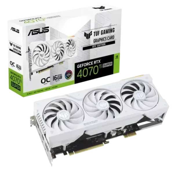 ASUS TUF Gaming GeForce RTX 4070 Ti SUPER BTF White OC Edition 16GB GDDR6X Graphics Card